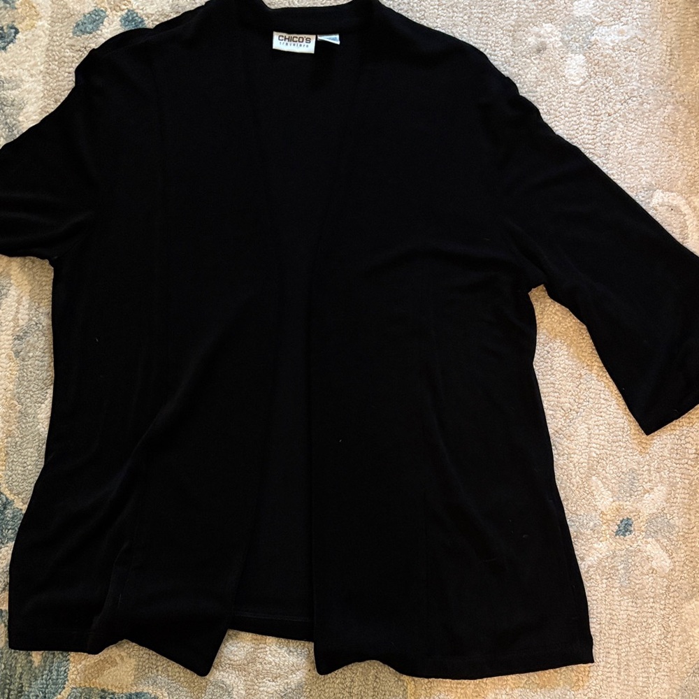 Chico's Classic Black Travelers Cardigan